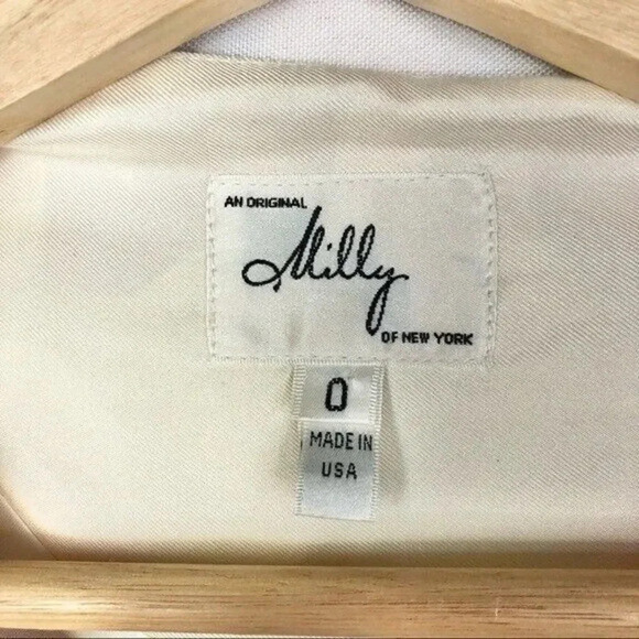 Milly Silk Geometric Print Shift Short Sleeve Mini Dress 0 - Picture 8 of 8